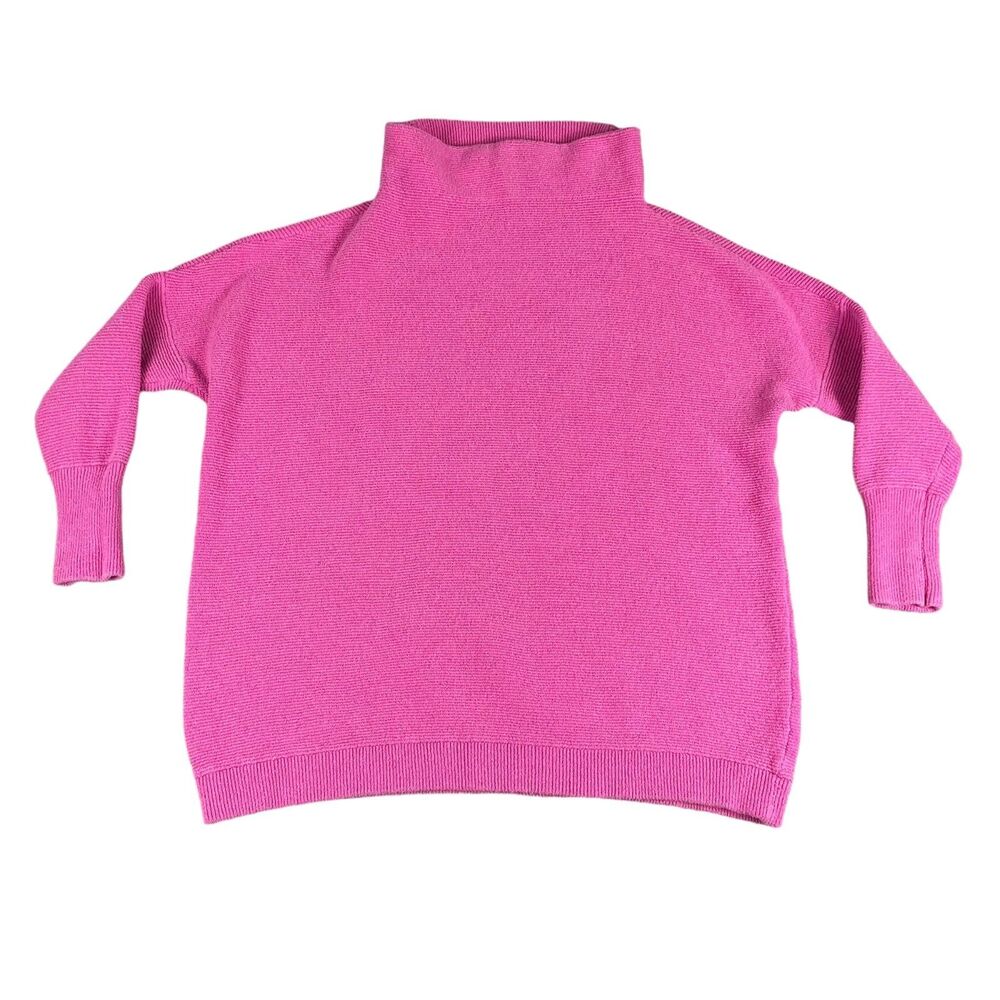 Free People Sweater Womens Extra Small Pink Ribbed Long Sleeve Slouchy Tunic Top